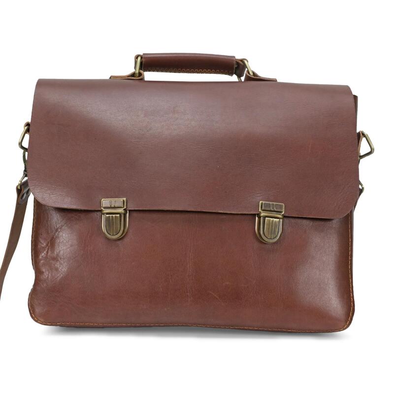 LARGE LEATHER BAG (BROWN) - 1