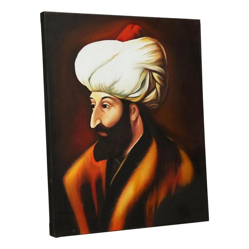 e38 EL İŞÇİLİĞİ FATİH SULTAN MEHMET YAĞLI BOYA RESİM 60*50 cm - 6127 - 2