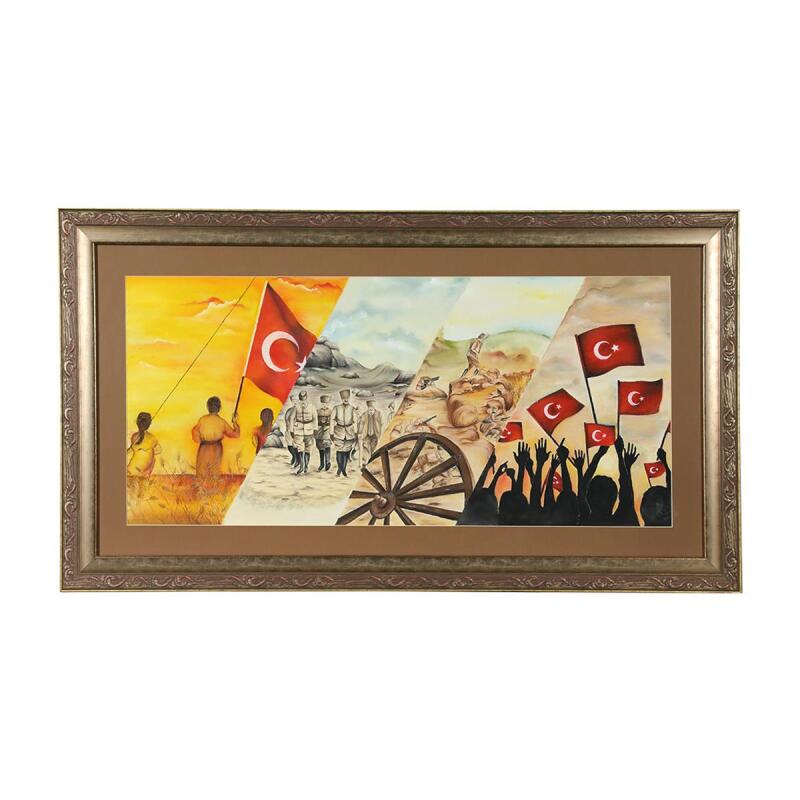 e38 EL İŞÇİLİĞİ KUMAŞ BOYAMA TABLO 105 x 59 cm - 6088 - 1