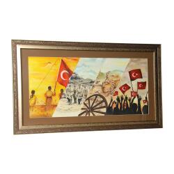 e38 EL İŞÇİLİĞİ KUMAŞ BOYAMA TABLO 105 x 59 cm - 6088 - 2