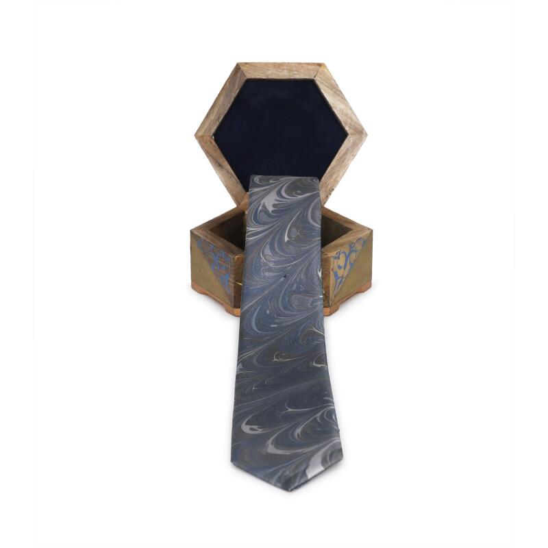 e38 MEN'S COLORED MARBLING TIE - 1