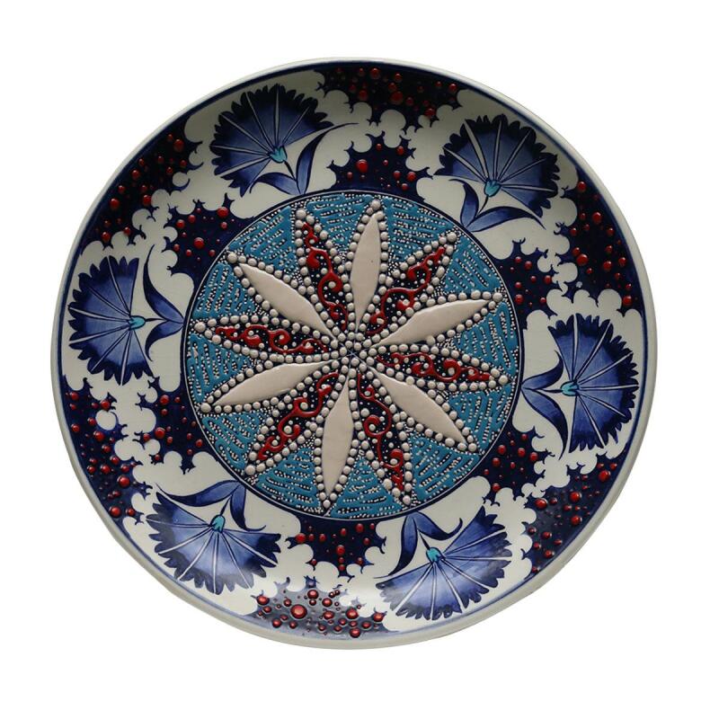 e38 HAND CRAFTED TILE PLATE 25 cm - 6077 - 2