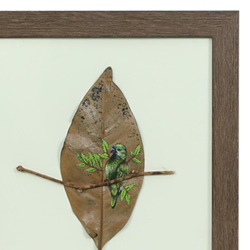 e38 HAND WORKED LEAF PAINTING PAINTING 30*28 cm - 5833 - 2