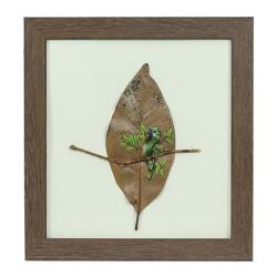 e38 HAND WORKED LEAF PAINTING PAINTING 30*28 cm - 5833 - 1