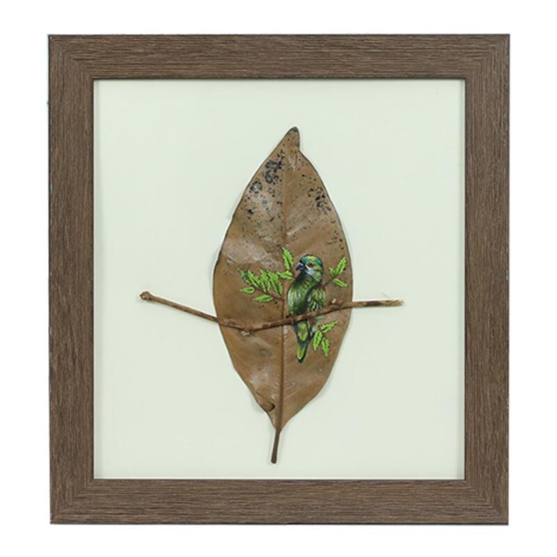 e38 HAND WORKED LEAF PAINTING PAINTING 30*28 cm - 5833 - 1