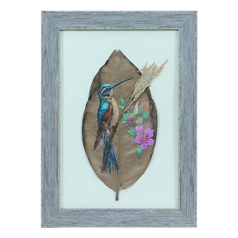 e38 HAND WORKED LEAF PAINTING PAINTING 34*25 cm - 5837 - 1