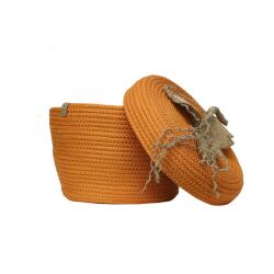 e38 HANDMADE JUTE ROPE wicker BASKET 25 x 16 cm - 6019 - 2