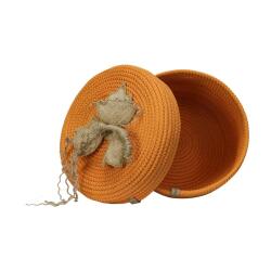 e38 HANDMADE JUTE ROPE wicker BASKET 25 x 16 cm - 6019 - 3