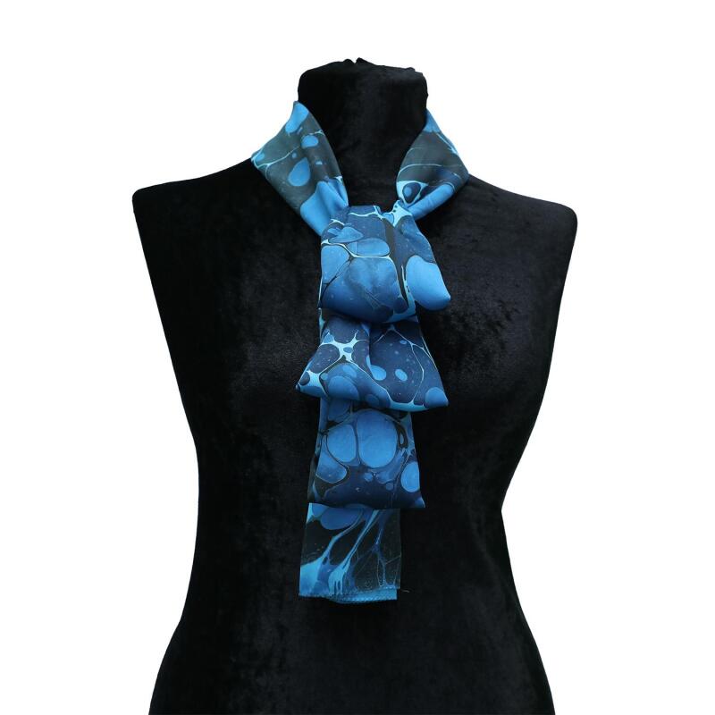 e38 HANDMADE WOMEN'S COLORED MARBLED SCARF 167*33 cm - F0017 - 1