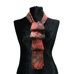 e38 HANDMADE WOMEN'S COLORED MARBLED SCARF 167*33 cm - F0019 - 1