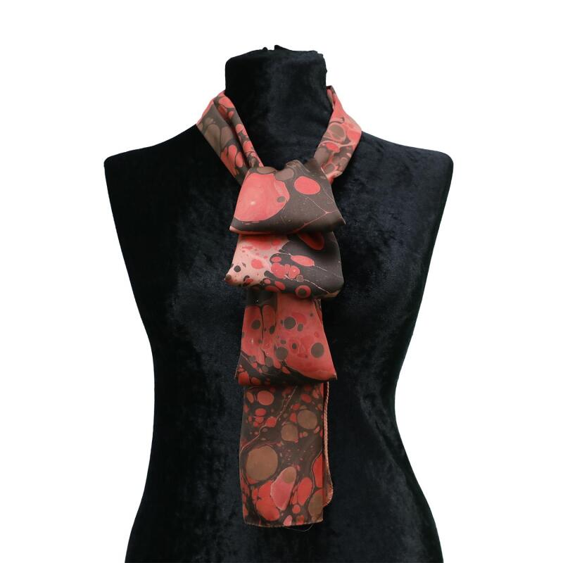 e38 HANDMADE WOMEN'S COLORED MARBLED SCARF 167*33 cm - F0019 - 1