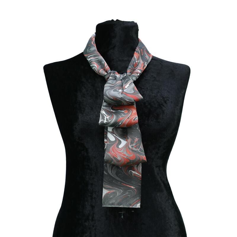 e38 HANDMADE WOMEN'S COLORED MARBLED SCARF 167*33 cm - F0020 - 1