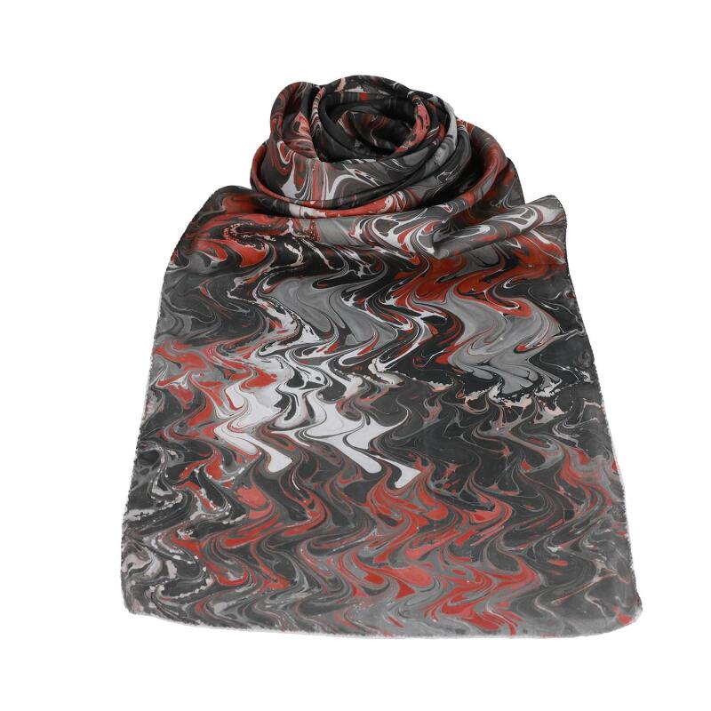 e38 HANDMADE WOMEN'S COLORED MARBLED SCARF 167*33 cm - F0020 - 2