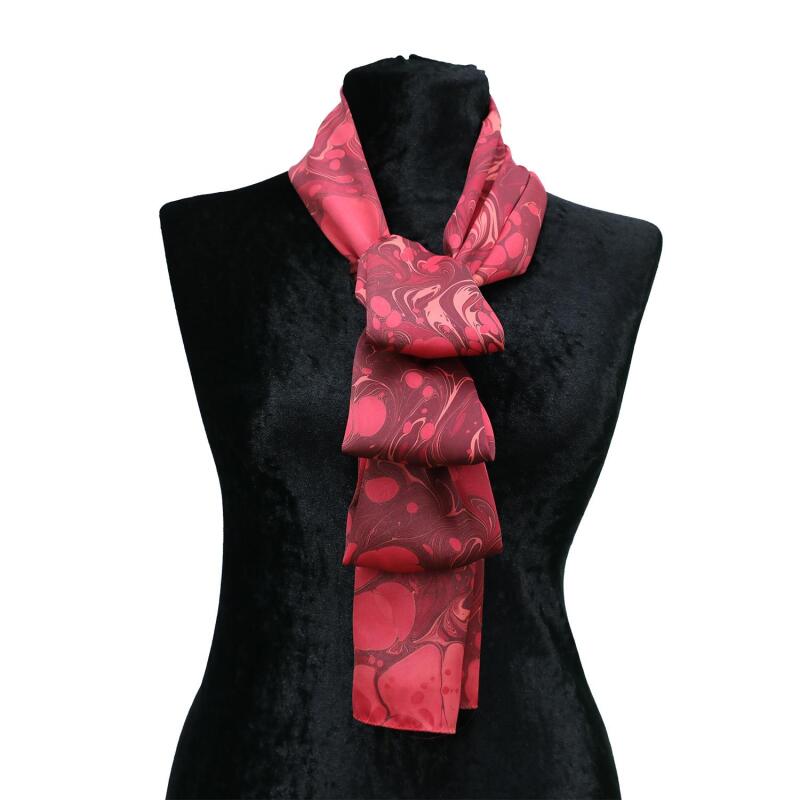 e38 HANDMADE WOMEN'S COLORED MARBLED SCARF 167*33 cm - F0022 - 1