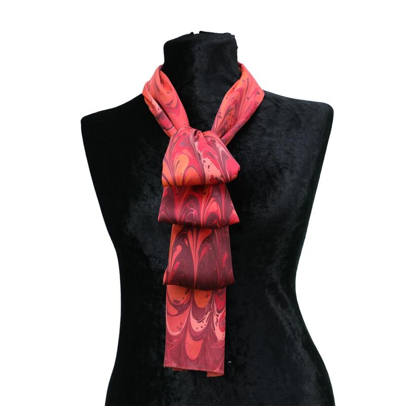 e38 HANDMADE WOMEN'S COLORED MARBLED SCARF 167*33 cm - F0027 - 1