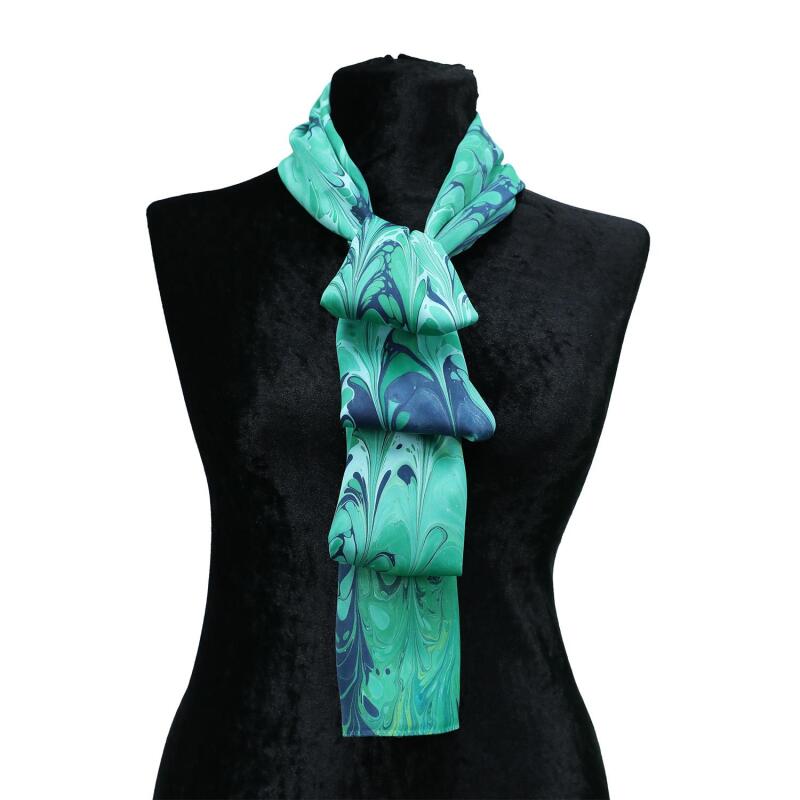 e38 HANDMADE WOMEN'S COLORED MARBLED SCARF 167*33 cm - F0030 - 1