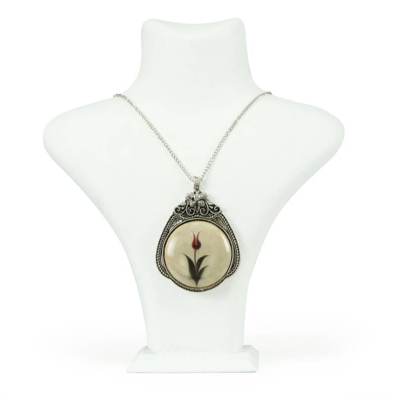 MARBLING ROUND TULIP NECKLACE - 1