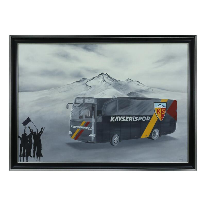 HAND CRAFTED KAYSERISPOR BUS OIL PAINTING 110*80 cm 5847 - 1