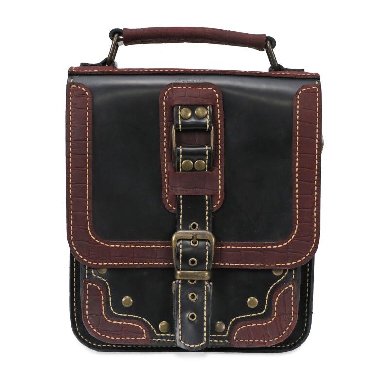 LEATHER BAG (MAROON - BLACK) - 1