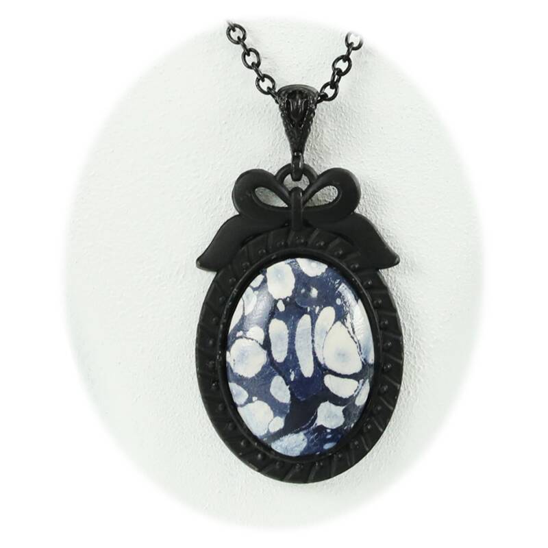 MARBLING BLACK NECKLACE - 2