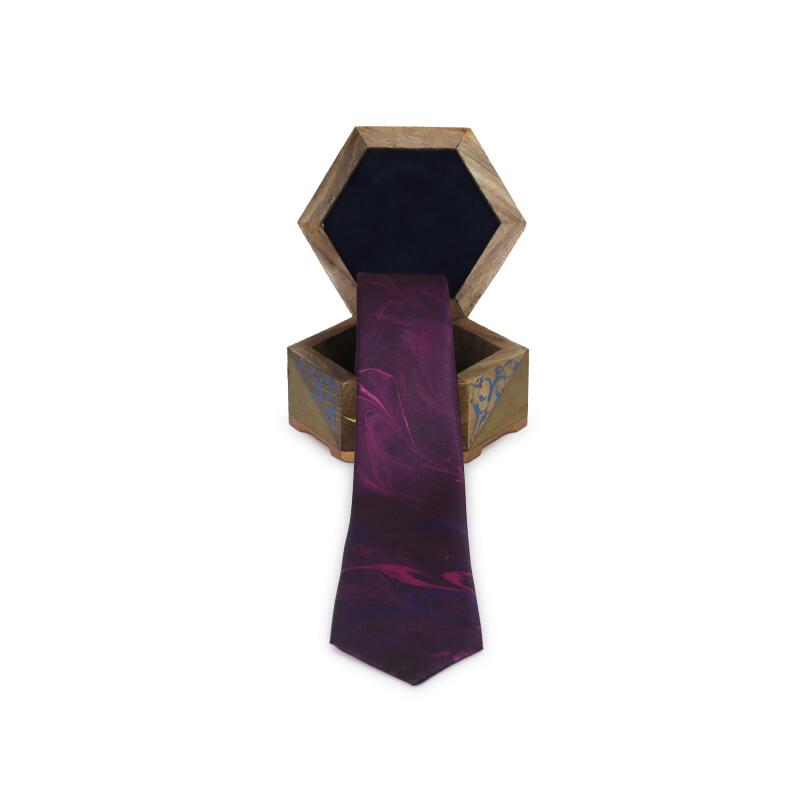 e38 MEN'S COLORED MARBLING TIE - 1