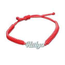 SILVER NAMED BRACELET (RED) - 2