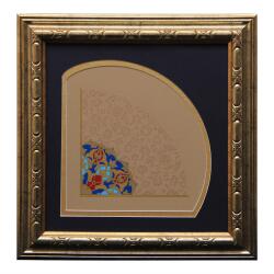 e38 EL İŞÇİLİĞİ YELPAZE FORMLU HALKÂR TABLO 42 x 41 cm - 3350 - 1